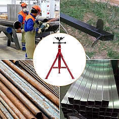 Эксплуатация V-образной двухроликовой складной регулируемой опоры для труб Remmers Atlant 1/8-12