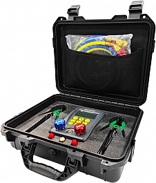 Цифровой манометрический коллектор со шлангами и клеммами в кейсе Voll V-100 Digital Цифровой манометрический коллектор со шлангами и клеммами в кейсе Voll V-100 Digital